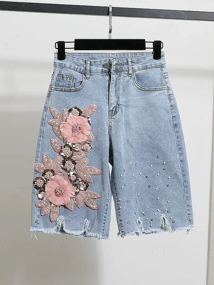 Denim Culottes Summer New Premium Versatile Beaded Embroidery Flowers Petite Wide Leg Five Point Mid Length For Women Pants
Denim Culottes Summer New Premium Versatile Beaded Embroidery Flowers Petite Wide Leg Five Point Mid Length For Women Pants