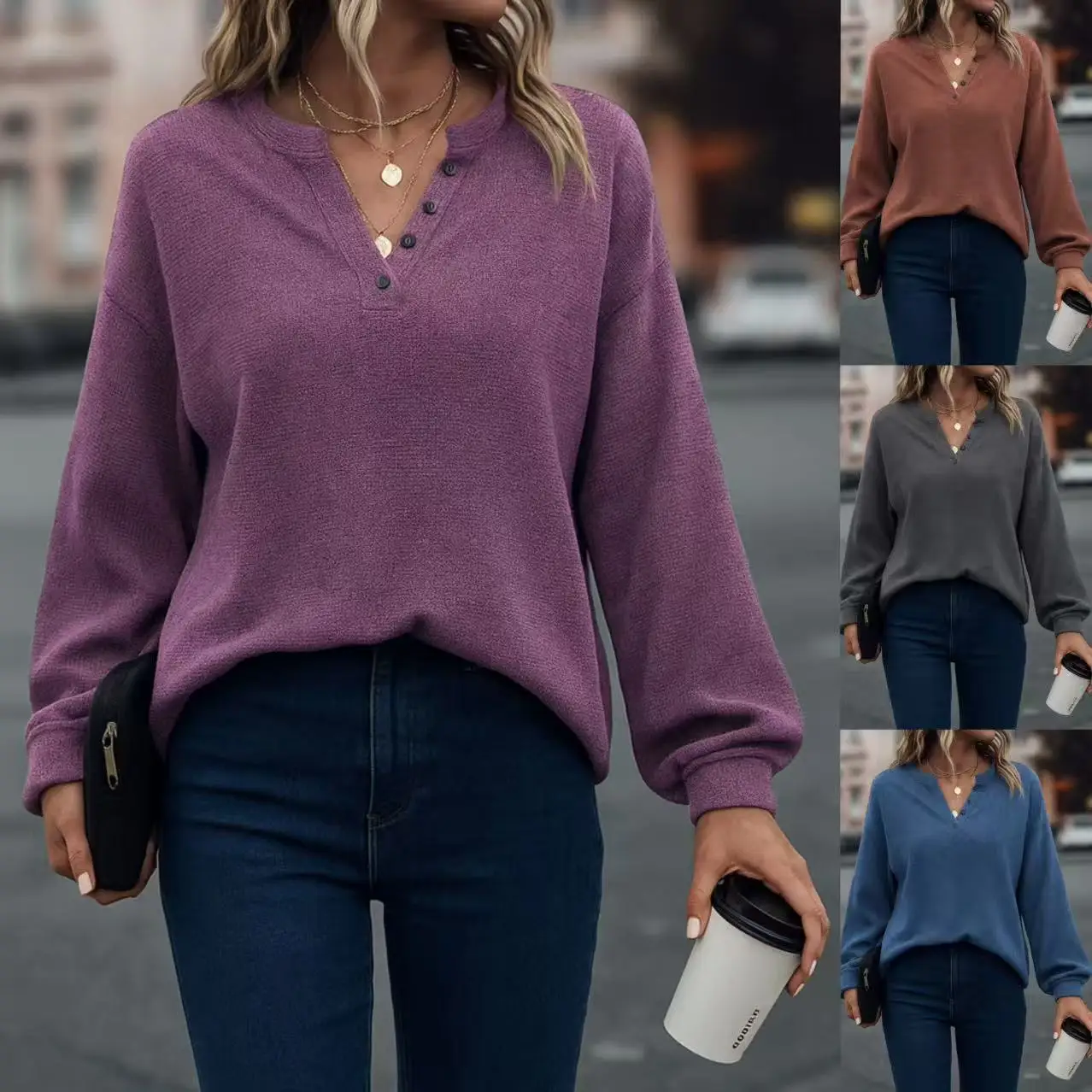 Women's T-shirt Autumn New Item Women Casual Long Sleeved V-neck Pullover Top For Women Tees Tops For Women T Shirt
Women's T-shirt Autumn New Item Women Casual Long Sleeved V-neck Pullover Top For Women Tees Tops For Women T Shirt