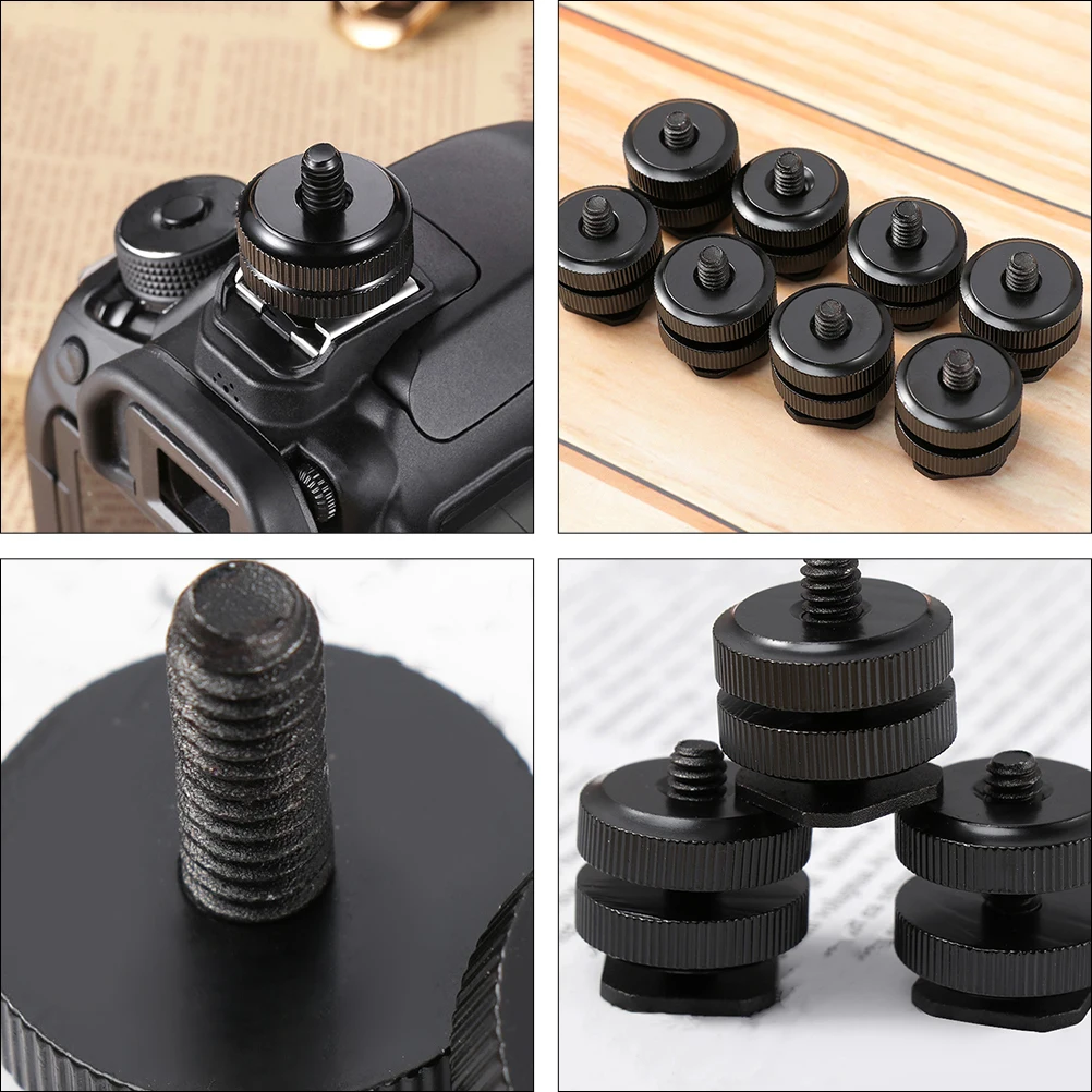 4 Pcs Hot Shoe Mount Adapter Camera Flash Cold Shoe Bracket Aluminum Alloy Tripod Screw Accessory for Photography
4 Pcs Hot Shoe Mount Adapter Camera Flash Cold Shoe Bracket Aluminum Alloy Tripod Screw Accessory for Photography
