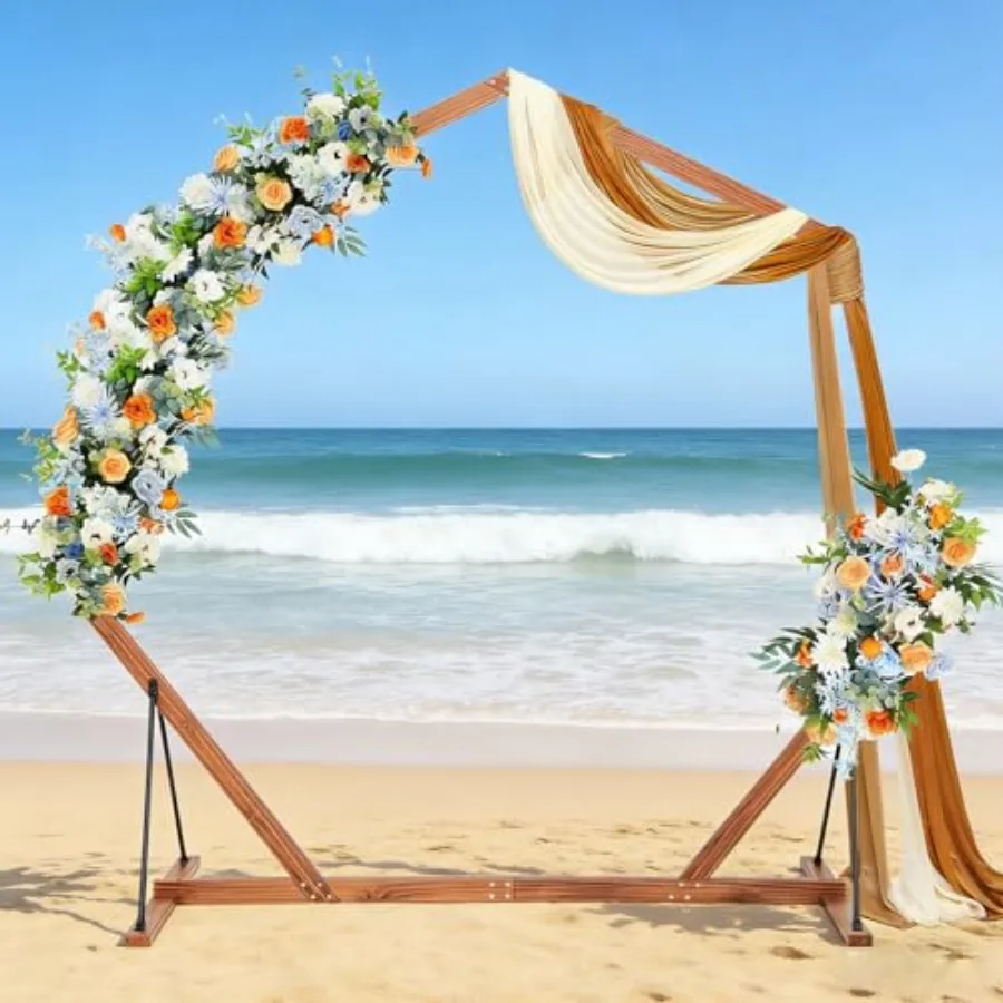 Wedding Arch, Fir Wood Garden Arbor with Triangular Base, Heptagon Backdrop Frame for Balloon and Floral Garland, Outdoor Plant
Wedding Arch, Fir Wood Garden Arbor with Triangular Base, Heptagon Backdrop Frame for Balloon and Floral Garland, Outdoor Plant