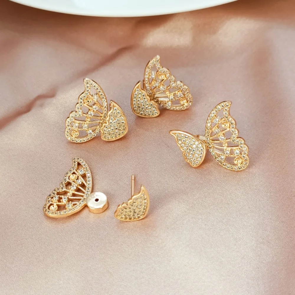 14K Gold-plated Zircon Butterfly Earrings That Can Be Attached with Pearls, Exquisite and Elegant DIY Earrings Material
14K Gold-plated Zircon Butterfly Earrings That Can Be Attached with Pearls, Exquisite and Elegant DIY Earrings Material