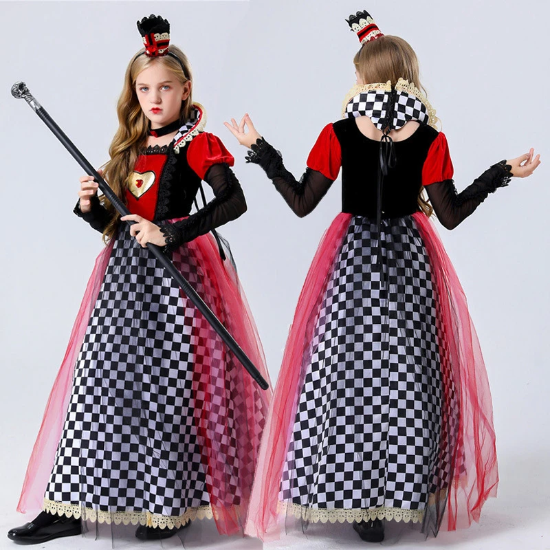 Adult Red Queen of Hearts Costume Heart Pattern Long Mesh Dress for Alice Theme Cosplay Halloween Stage Performance Outfit
Adult Red Queen of Hearts Costume Heart Pattern Long Mesh Dress for Alice Theme Cosplay Halloween Stage Performance Outfit