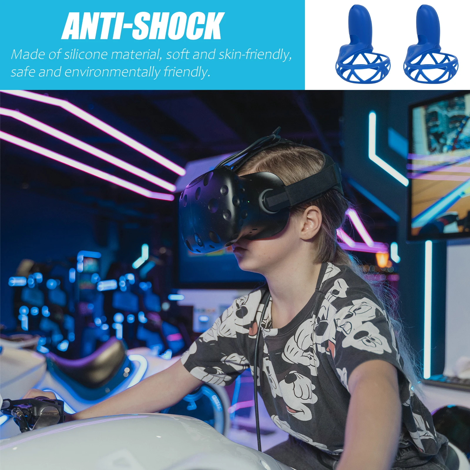 1 Pair Silicone Vr Handheld Shockproof Anti-Sweat Handle Covers For 2 Touch Controller Grip Covers Knuckle Straps
1 Pair Silicone Vr Handheld Shockproof Anti-Sweat Handle Covers For 2 Touch Controller Grip Covers Knuckle Straps