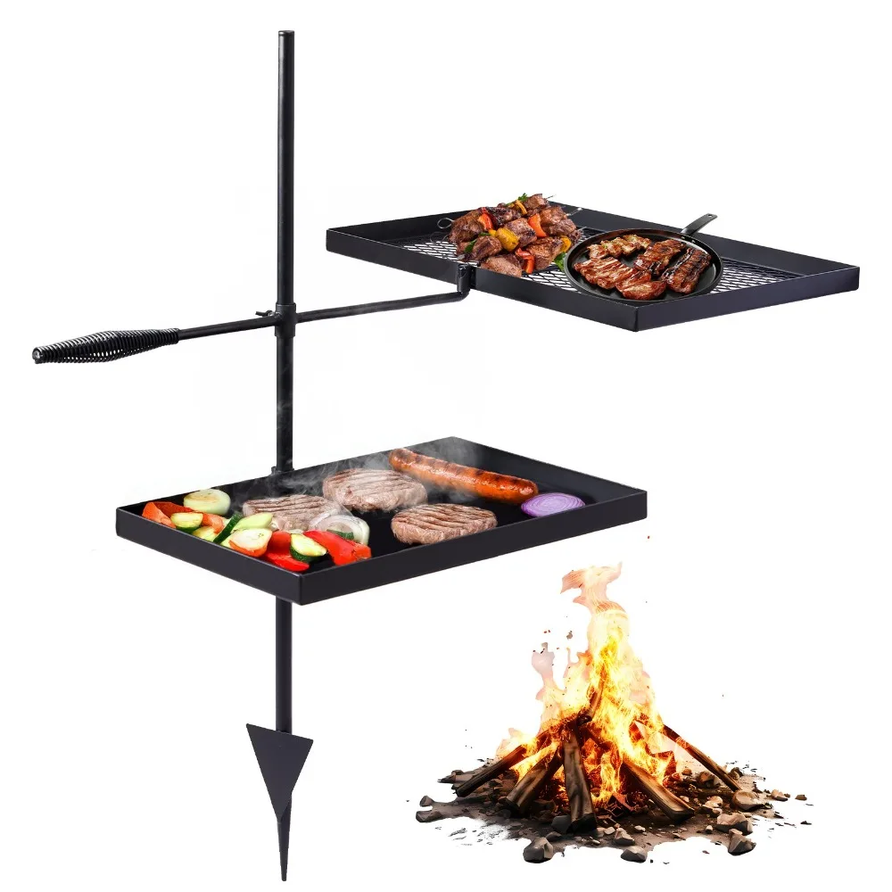 Swivel Campfire Outdoor 2 Layers Baking Tray Grill Heavy Duty Steel Fire Grate
Swivel Campfire Outdoor 2 Layers Baking Tray Grill Heavy Duty Steel Fire Grate