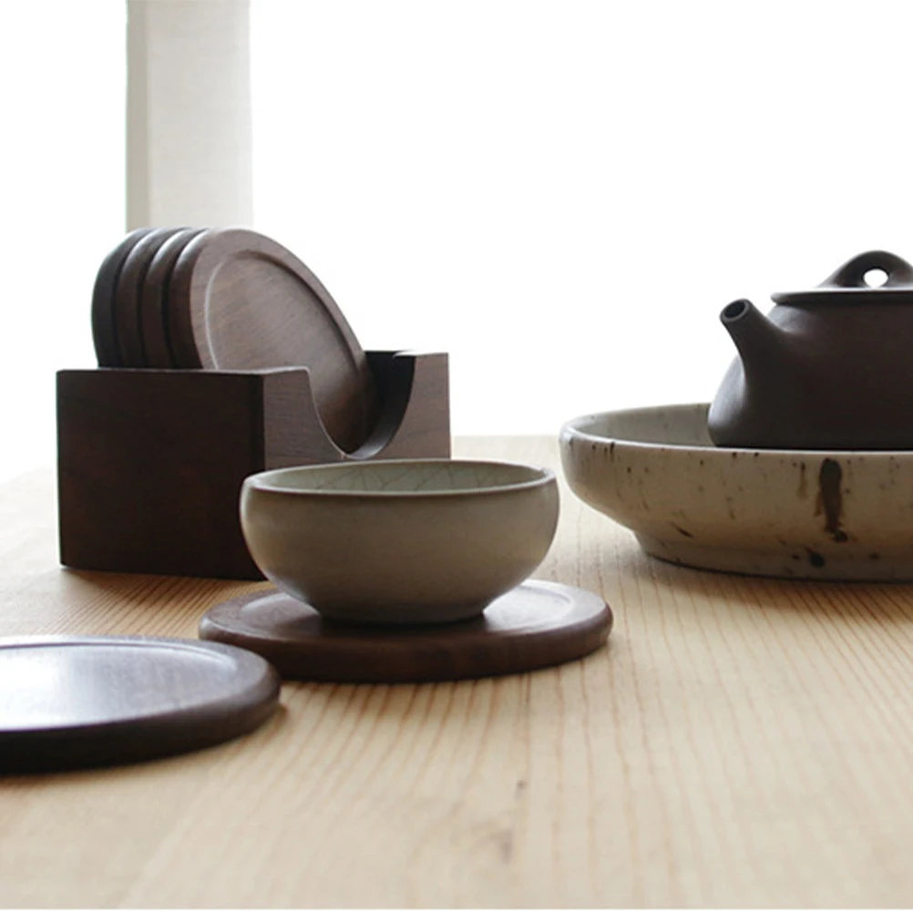 6PCS Wooden Handmade Black Wooden Placemat Walnut Tea Cup Holder Heat Resistant Desk Protection Home Office Gift
6PCS Wooden Handmade Black Wooden Placemat Walnut Tea Cup Holder Heat Resistant Desk Protection Home Office Gift