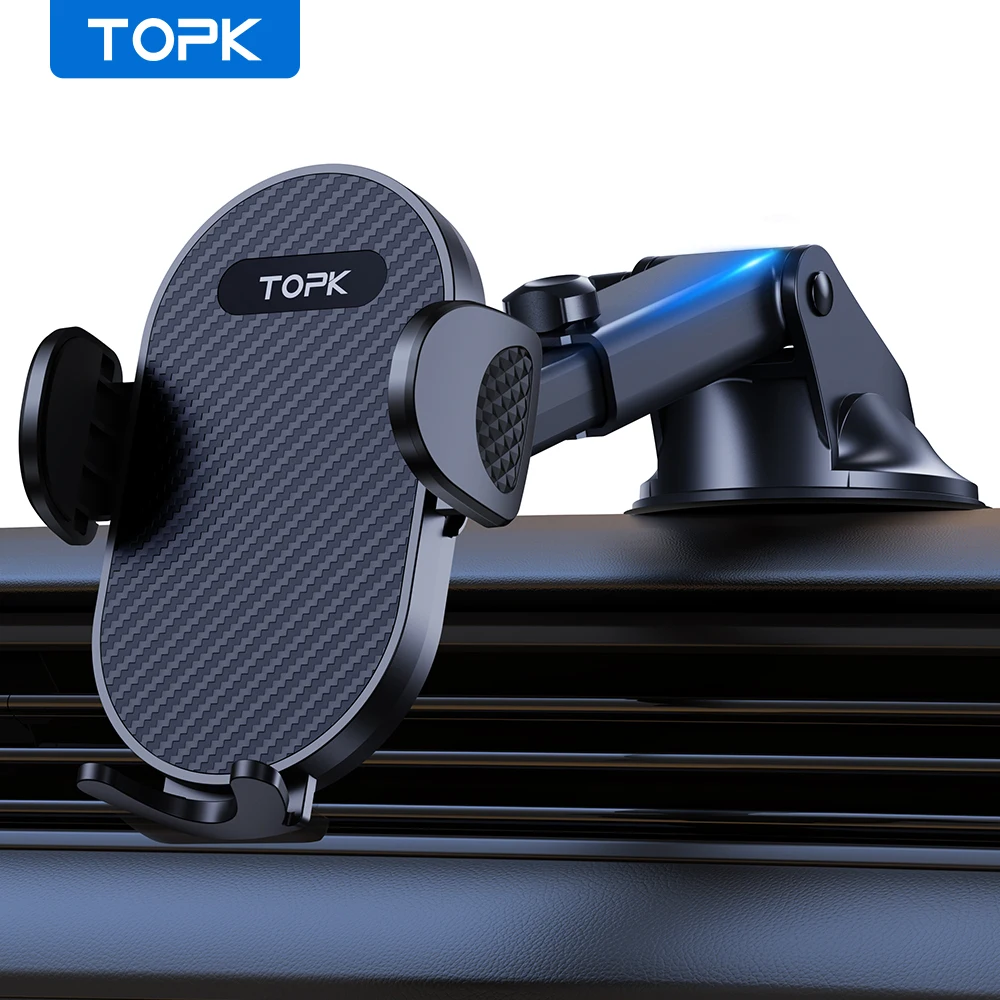 TOPK D47X Car Phone Holder, Adjustable Mount, Easy Install, Ultra Stable for Dashboard/Windshield, Fits All Phone Models
TOPK D47X Car Phone Holder, Adjustable Mount, Easy Install, Ultra Stable for Dashboard/Windshield, Fits All Phone Models