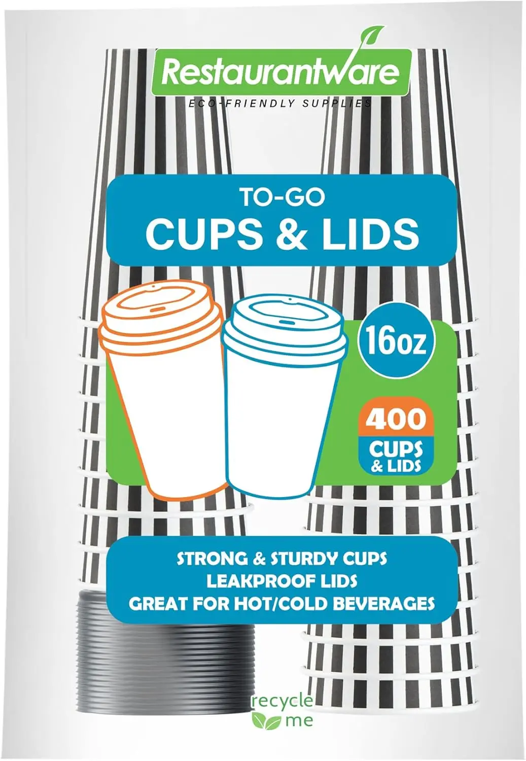16 Ounce Disposable Coffee Cups With Lids, 400 Hot Cups With Lids - Sleeves Sold Separately, Single Wall, Black And Whit
16 Ounce Disposable Coffee Cups With Lids, 400 Hot Cups With Lids - Sleeves Sold Separately, Single Wall, Black And Whit