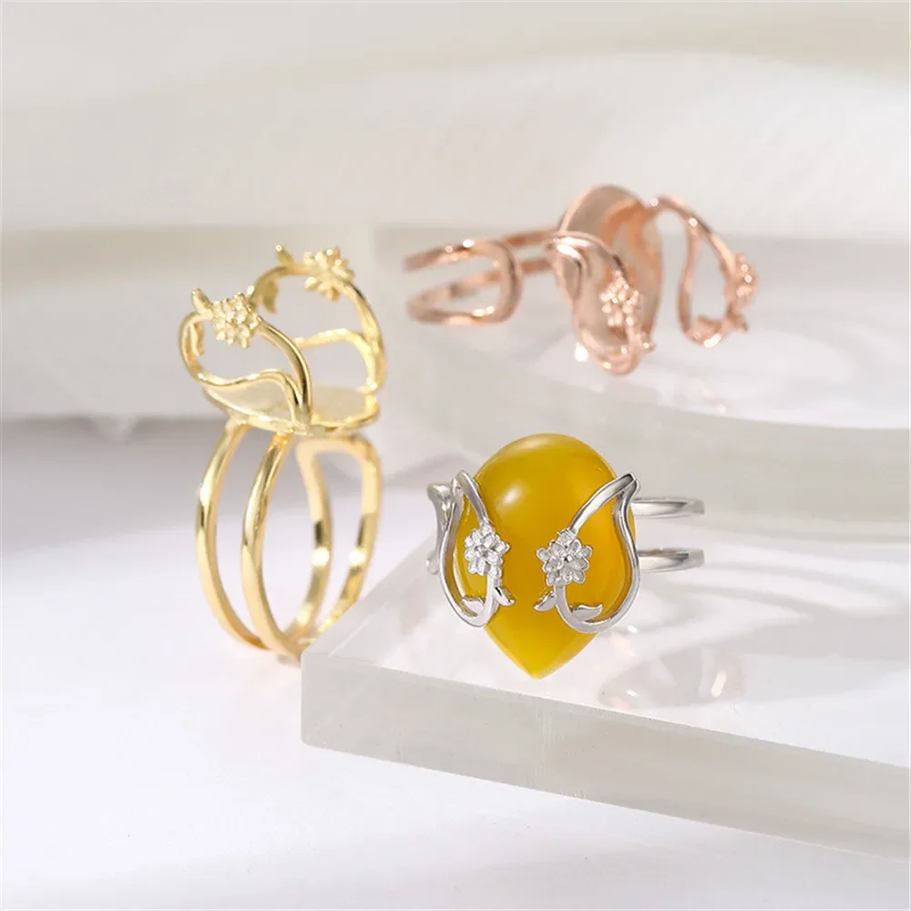 Ring Setting for 10x14mm Teardrop Cabochons Gold Plated 925 Silver Ring Base Adjustable Ring Blank RB184S
Ring Setting for 10x14mm Teardrop Cabochons Gold Plated 925 Silver Ring Base Adjustable Ring Blank RB184S