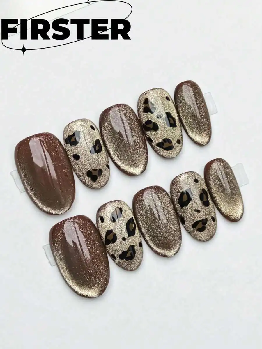 10pcs Brown Oval Handmade Press-On Nails,Short Nails,Nail Supplies,Leopard Nails,Gold Wide Cat Eye Nails,Brown Nails,Fake Nails,
10pcs Brown Oval Handmade Press-On Nails,Short Nails,Nail Supplies,Leopard Nails,Gold Wide Cat Eye Nails,Brown Nails,Fake Nails,