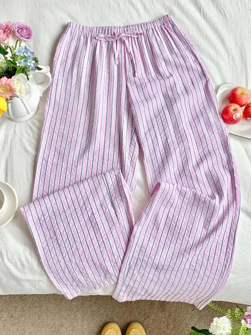 Summer Women's Leisure Vacation Loose Pants Women's Beach Striped Casual Pants Elastic Waist Straight Leg Pants Women's Clothing
Summer Women's Leisure Vacation Loose Pants Women's Beach Striped Casual Pants Elastic Waist Straight Leg Pants Women's Clothing