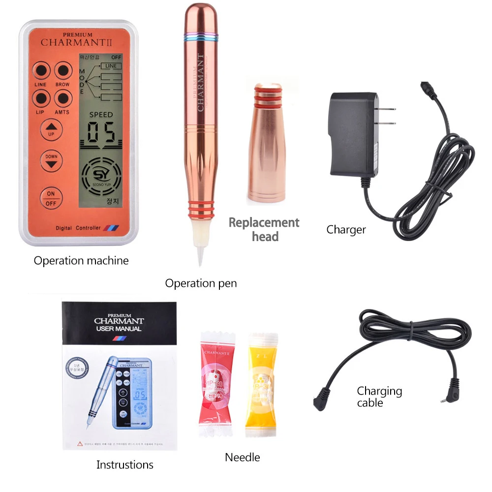 Charmant 2 Semi-Permanent Tattoo Digital Machine Dermografo Makeup Tattoo Machine kit for Eyebrow Lip Eyeliner Microblading Pen
Charmant 2 Semi-Permanent Tattoo Digital Machine Dermografo Makeup Tattoo Machine kit for Eyebrow Lip Eyeliner Microblading Pen