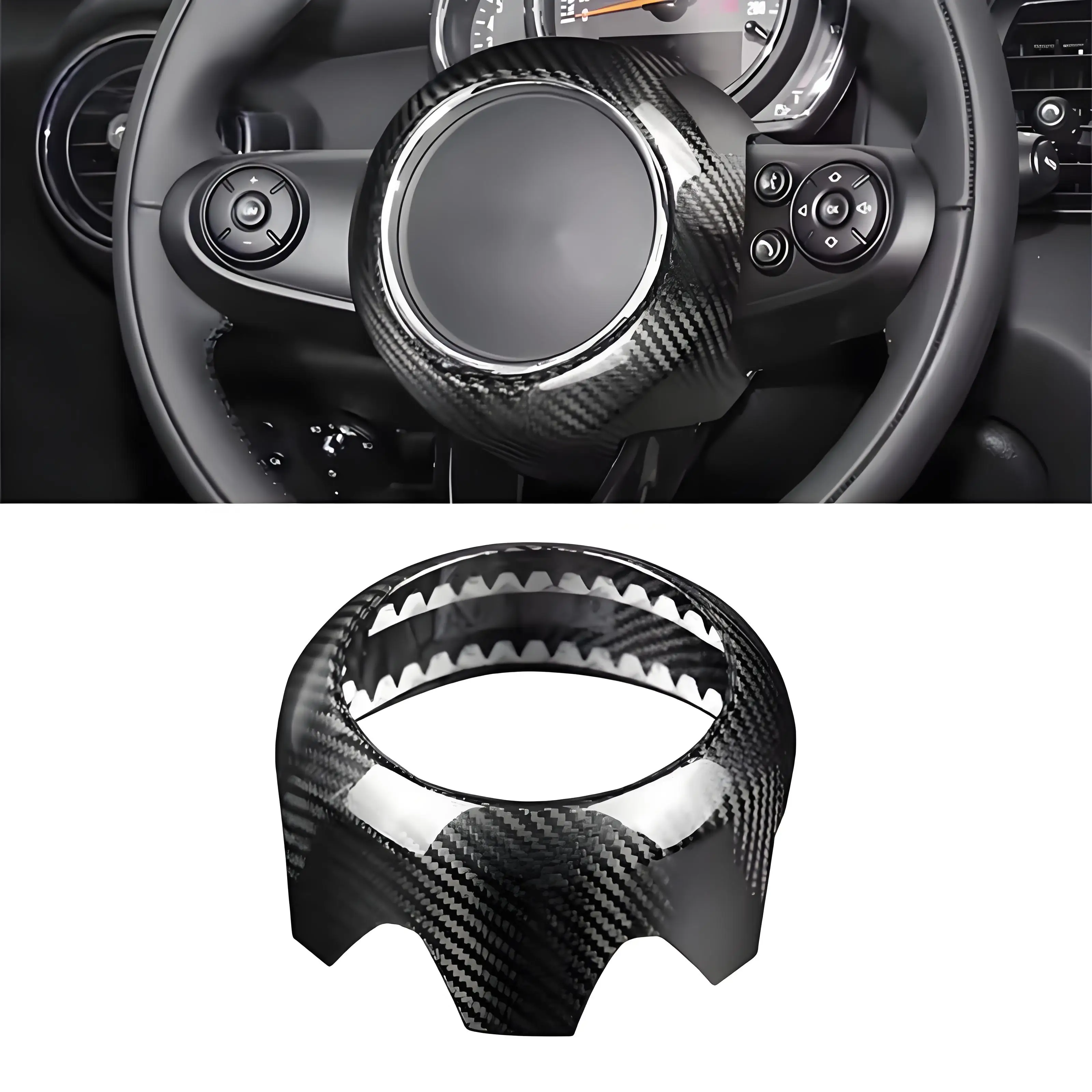 For BMW MINI Cooper F54 F55 F56 F57 F60 Real Dry Carbon Fiber Steering Wheel Cover Frame Air Bag Lid Cover markings
For BMW MINI Cooper F54 F55 F56 F57 F60 Real Dry Carbon Fiber Steering Wheel Cover Frame Air Bag Lid Cover markings