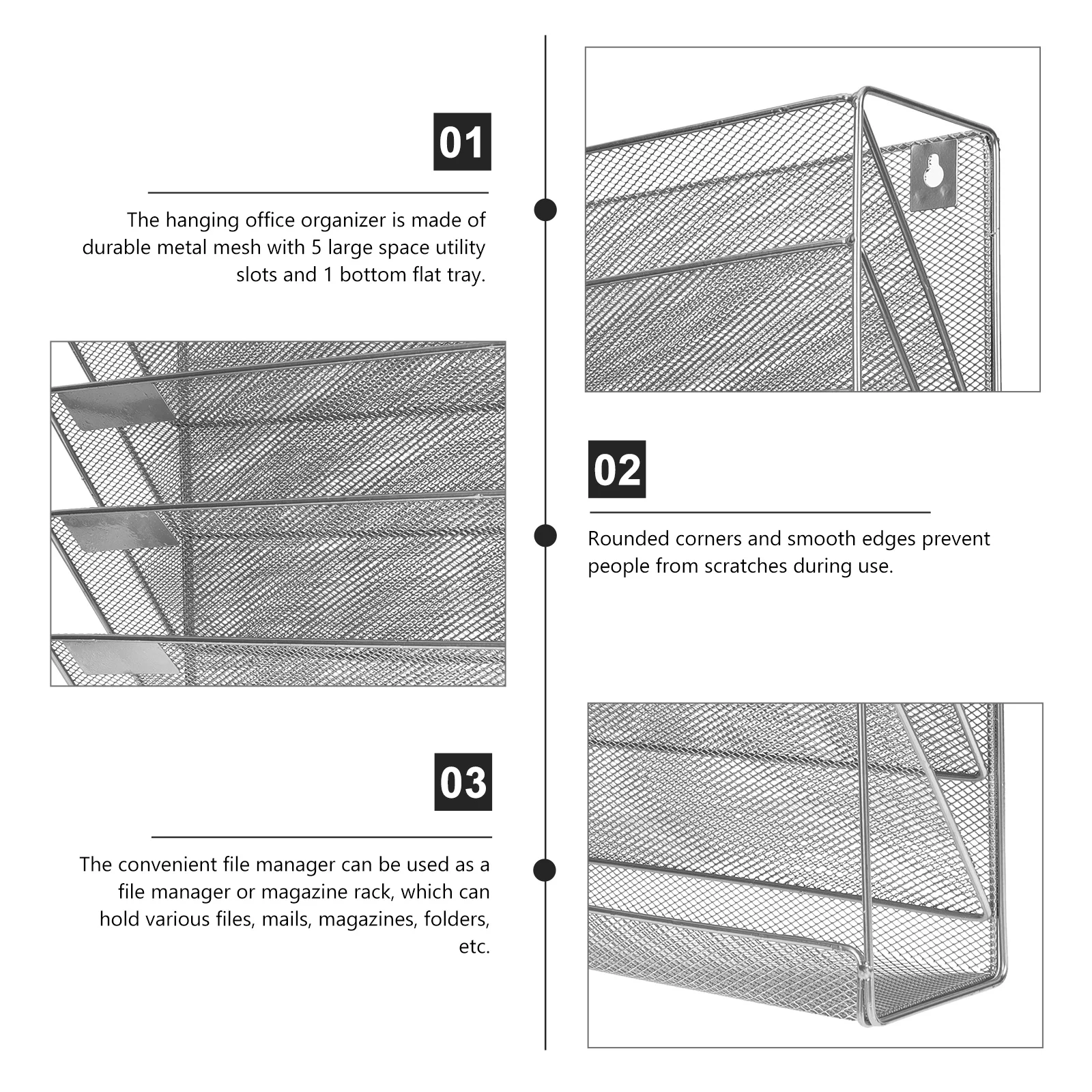Wall-Mounted File Rack High-Grade Metal Multi-Layer Document Organizer Office File Storage Rack Home Wall Hanging Organizer
Wall-Mounted File Rack High-Grade Metal Multi-Layer Document Organizer Office File Storage Rack Home Wall Hanging Organizer