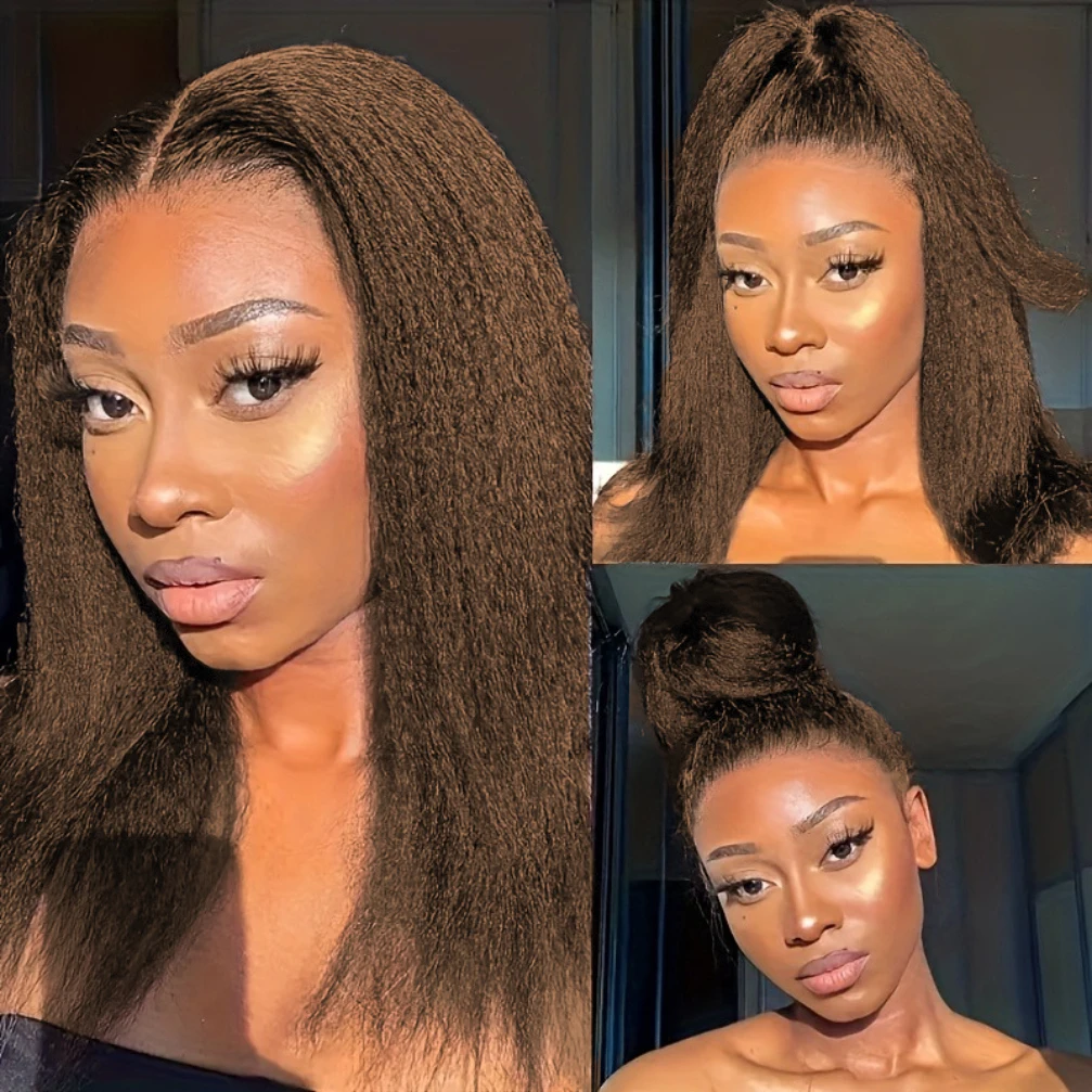 4# Brown Color Kinky Straight Bob Wig Human Hair Short Kinky Straight Colored Human Hair Wigs 13X4 Lace Frontal Wigs
4# Brown Color Kinky Straight Bob Wig Human Hair Short Kinky Straight Colored Human Hair Wigs 13X4 Lace Frontal Wigs