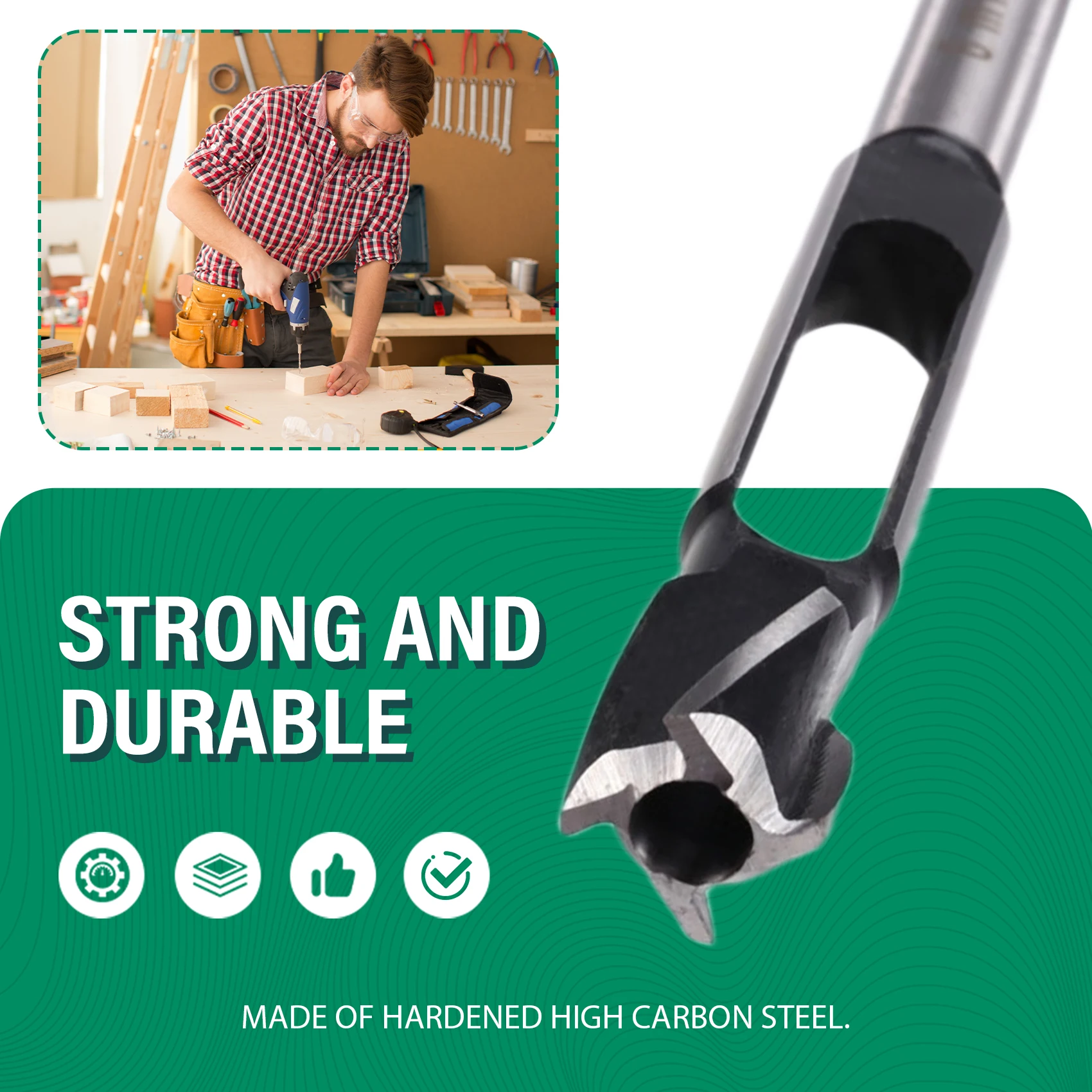 ABVA-Precision Woodworking With 5Pcs High Speed Steel Drill Bits, 8-20Mm Round Bar Cutters - Perfect For Tenons And Holes
ABVA-Precision Woodworking With 5Pcs High Speed Steel Drill Bits, 8-20Mm Round Bar Cutters - Perfect For Tenons And Holes
