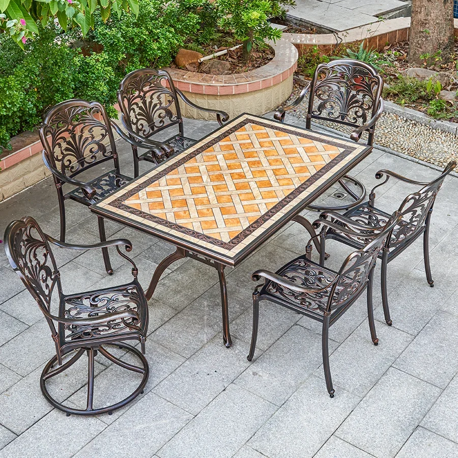 Modern cast aluminum beach dining set garden outdoor furniture patio tables and chairs
Modern cast aluminum beach dining set garden outdoor furniture patio tables and chairs