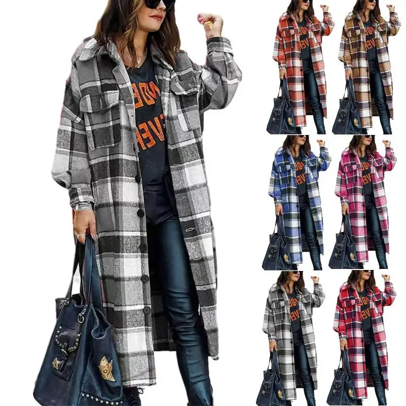 Women's Long Plaid Shirt Woolen Coat City Style Thick Winter Fashion Mid-Year Women's Clothing Striped Pattern No Cap
Women's Long Plaid Shirt Woolen Coat City Style Thick Winter Fashion Mid-Year Women's Clothing Striped Pattern No Cap