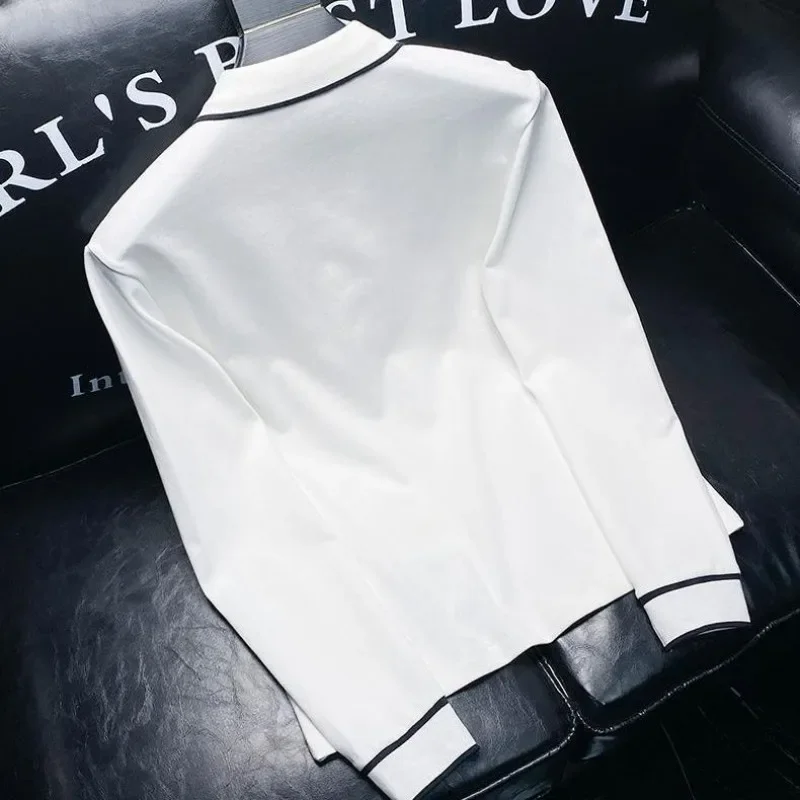 Winter Mens Polo Shirts High Quality Pullover White Polyester Japan Social Korean Autumn Long Sleeve Sale New Male Sweatshirts
Winter Mens Polo Shirts High Quality Pullover White Polyester Japan Social Korean Autumn Long Sleeve Sale New Male Sweatshirts
