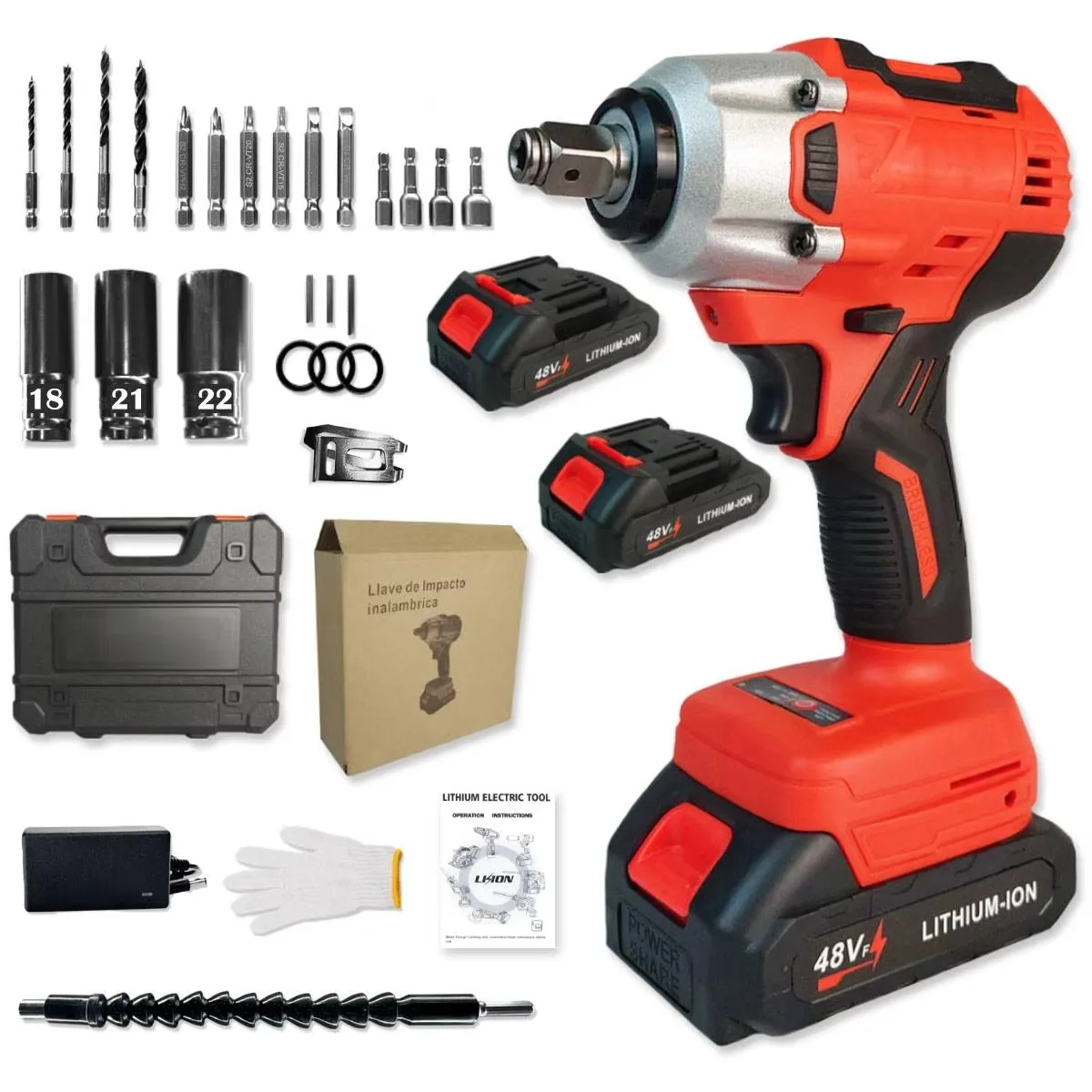 20V Brushless Cordless Impact Wrench High Torque Industrial DIY 4 Drive Bolt Fastening with 2 Lithium Batteries
20V Brushless Cordless Impact Wrench High Torque Industrial DIY 4 Drive Bolt Fastening with 2 Lithium Batteries