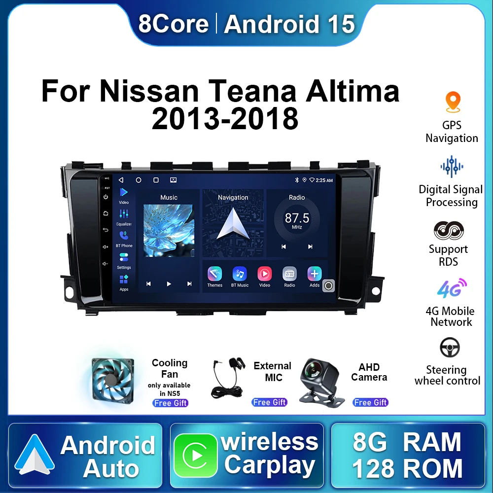 Android 15 беспроводной Carplay авторадио видеоплеер для Nissan Teana 3 Altima 5 L33 2013 2014-2018 навигация GPS автомобильный головное устройство
Android 15 беспроводной Carplay авторадио видеоплеер для Nissan Teana 3 Altima 5 L33 2013 2014-2018 навигация GPS автомобильный головное устройство