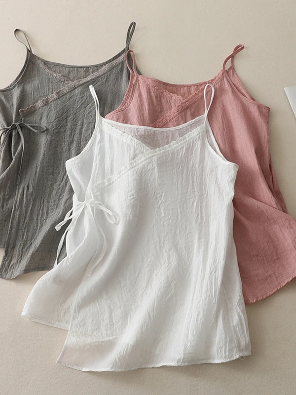 High-End Summer Cotton Linen Vest Women's Svel V-Ne Small Strap Top Inner And Outer Wear Casual Vintage Sle
High-End Summer Cotton Linen Vest Women's Svel V-Ne Small Strap Top Inner And Outer Wear Casual Vintage Sle