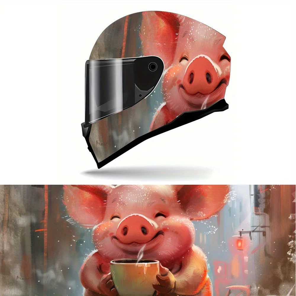 Distinctive Pig Drink Coffee Motorcycle Vinyl Wraps Helmet Decal, Helmet Sticker, Self-adhesive Waterproof Helmet Decoration, U
Distinctive Pig Drink Coffee Motorcycle Vinyl Wraps Helmet Decal, Helmet Sticker, Self-adhesive Waterproof Helmet Decoration, U