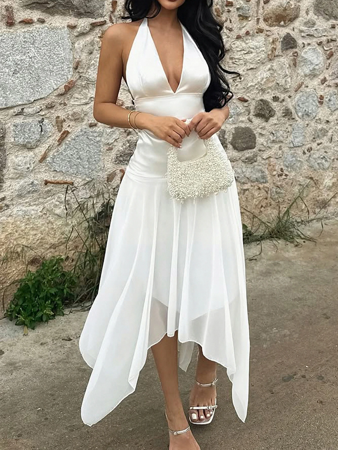 Sweetown Fashion Solid Sweet Simple Elegant Women Dresses Summer French Chic Slim Fit Ruched Halter Dresses
Sweetown Fashion Solid Sweet Simple Elegant Women Dresses Summer French Chic Slim Fit Ruched Halter Dresses
