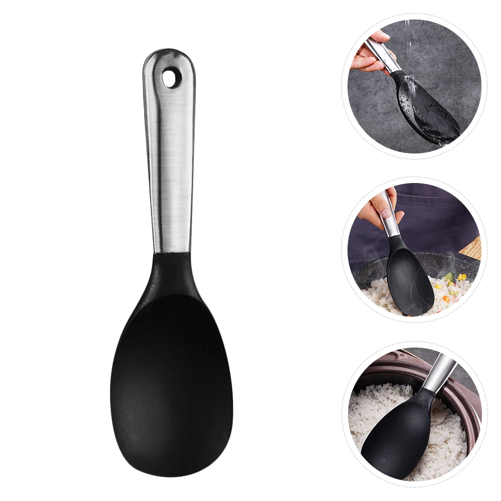 Thickened Silicone Spoon Rice Paddle Long Handle Serving Spoons Stainless Steel Kitchen Bar Utensils Easy Storage Wall Hanging
Thickened Silicone Spoon Rice Paddle Long Handle Serving Spoons Stainless Steel Kitchen Bar Utensils Easy Storage Wall Hanging