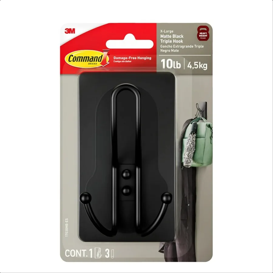 XLarge матовый черный тройной крючок 1 крючок 3 полоски повреждают свободные подвесные настенные крючки с клейкими полосками без инструментов настенные крючки для подвешивания
XLarge матовый черный тройной крючок 1 крючок 3 полоски повреждают свободные подвесные настенные крючки с клейкими полосками без инструментов настенные крючки для подвешивания