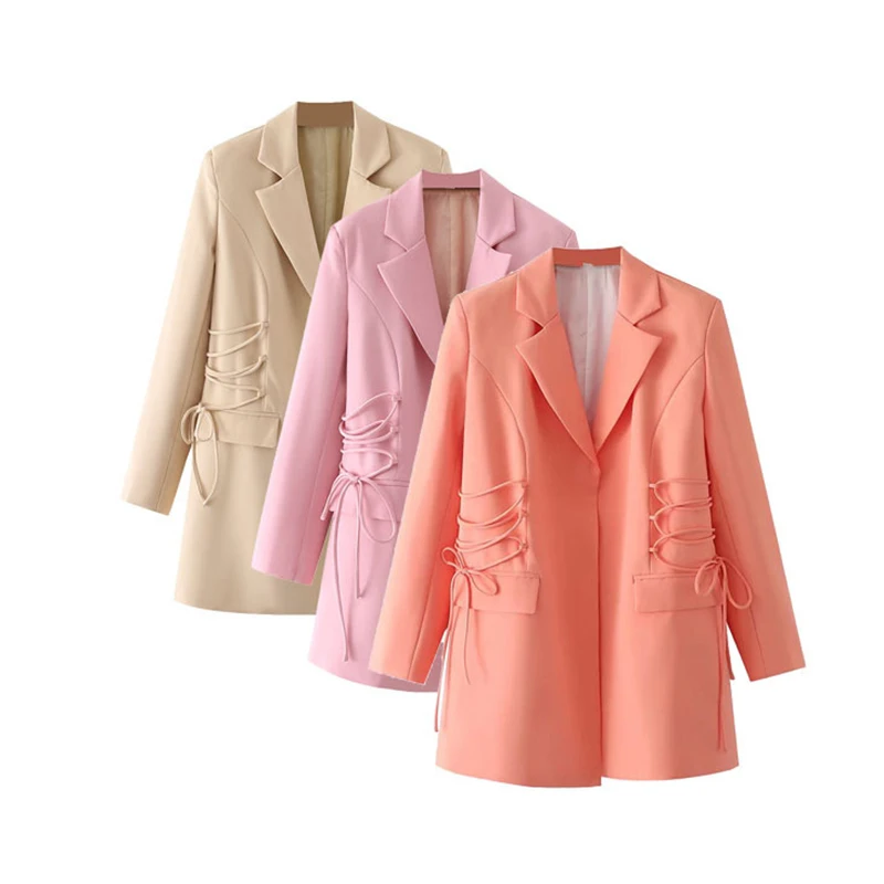 2023 Fashion Waist Drawstring Suit Jacket Women Medium-length Blazers Coat Spring Autumn Lady Pink Orange Khaki Casual Outerwear
2023 Fashion Waist Drawstring Suit Jacket Women Medium-length Blazers Coat Spring Autumn Lady Pink Orange Khaki Casual Outerwear