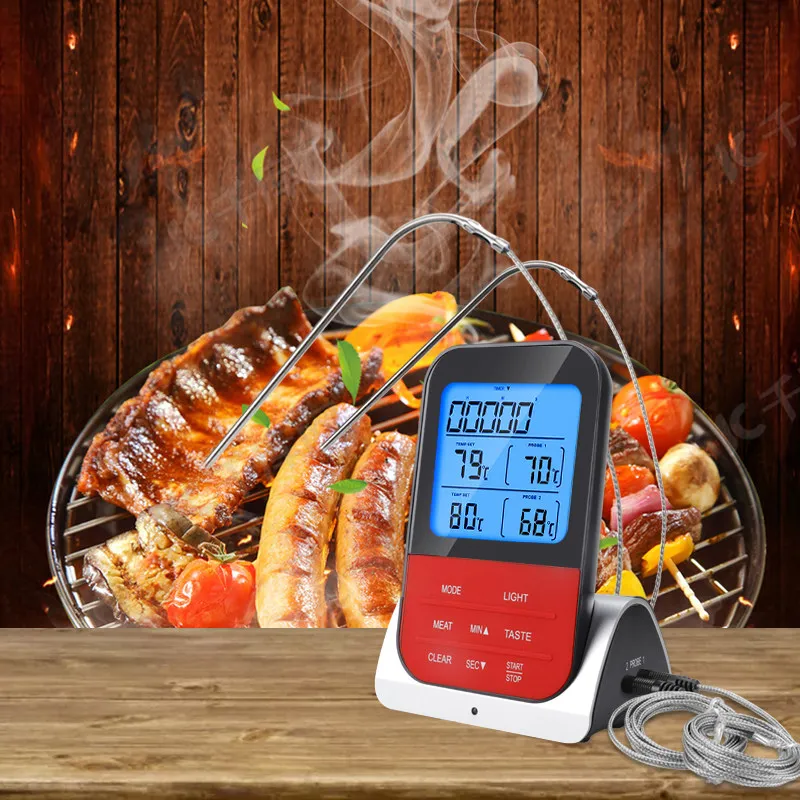 Kitchen Wireless Food Thermometer BBQ Waterproof 2 Probe Electronic Chronograph Baking
Kitchen Wireless Food Thermometer BBQ Waterproof 2 Probe Electronic Chronograph Baking