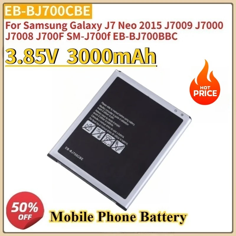 Новый сменный аккумулятор для мобильного телефона EB-BJ700CBE 3,85 В 3000 мАч для Samsung Galaxy J7 Neo 2015 J7009 J7000 J7008 J700F SM-J700f
Новый сменный аккумулятор для мобильного телефона EB-BJ700CBE 3,85 В 3000 мАч для Samsung Galaxy J7 Neo 2015 J7009 J7000 J7008 J700F SM-J700f