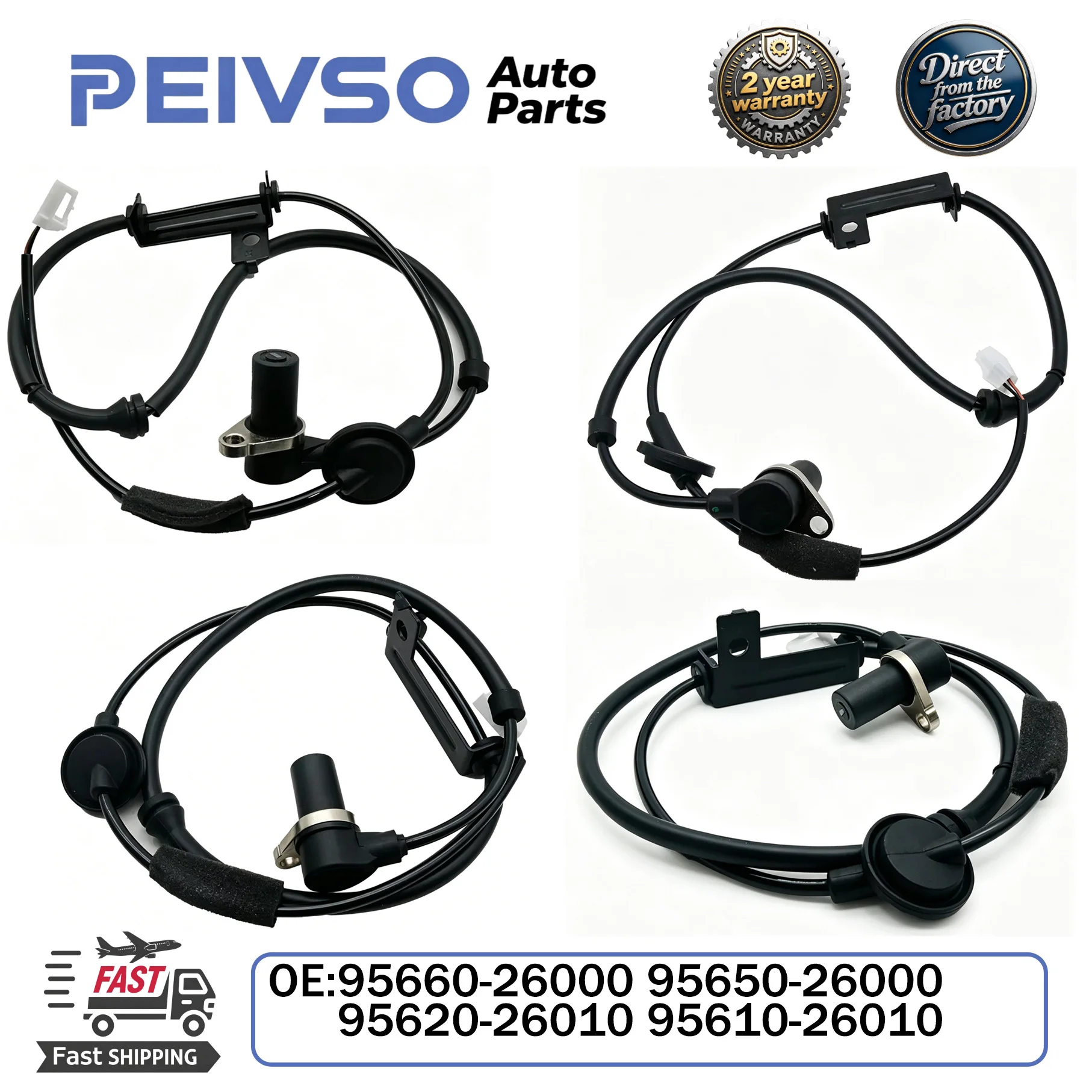 ABS Wheel Speed Sensor 95660-26000 95650-26000 95620-26010 95610-26010 Front Rear LH/RH For Hyundai Santa Fe 2001-2006 FWD
ABS Wheel Speed Sensor 95660-26000 95650-26000 95620-26010 95610-26010 Front Rear LH/RH For Hyundai Santa Fe 2001-2006 FWD