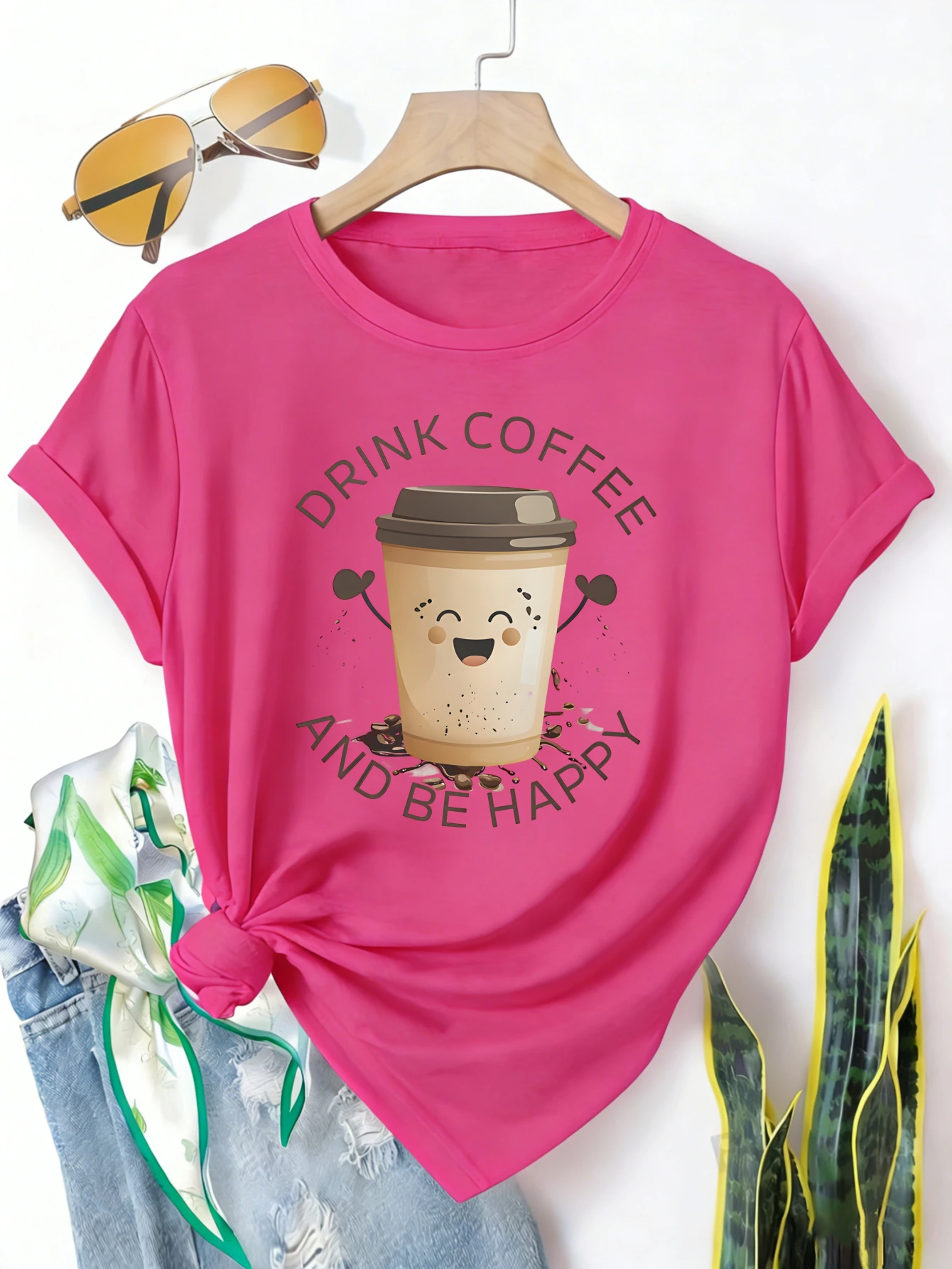 Plus size women's short sleeve T-shirt Drink Coffee And Be Happy breathable fabric summer outfits women's clothing
Plus size women's short sleeve T-shirt Drink Coffee And Be Happy breathable fabric summer outfits women's clothing