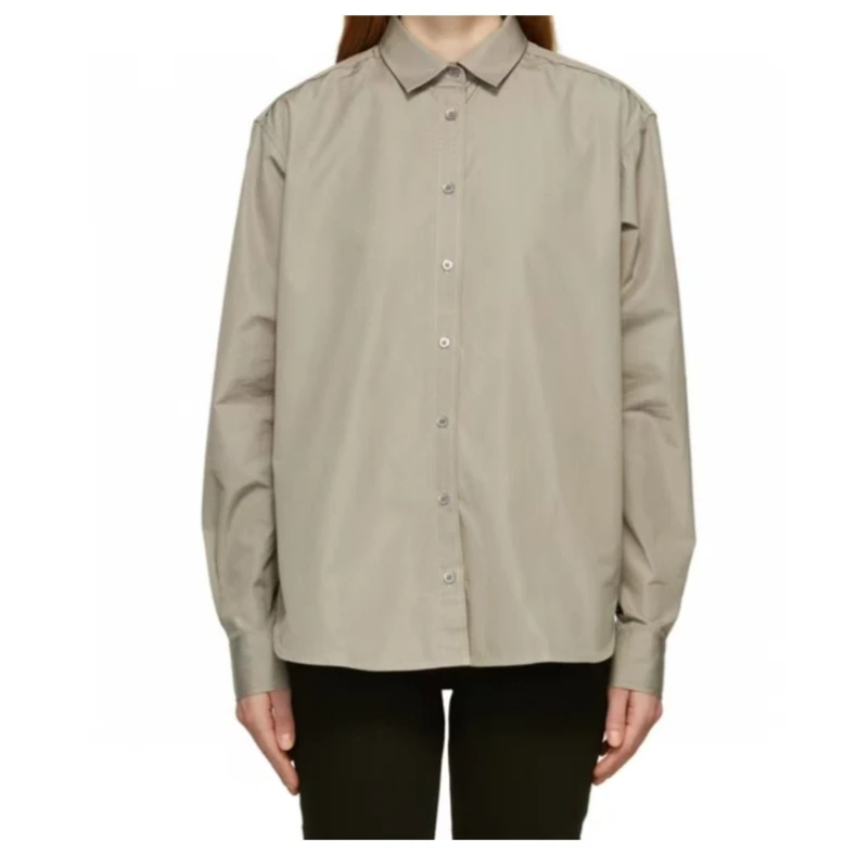 25 year TT new front short back long silhouette lapel solid color versatile women's shirt
25 year TT new front short back long silhouette lapel solid color versatile women's shirt