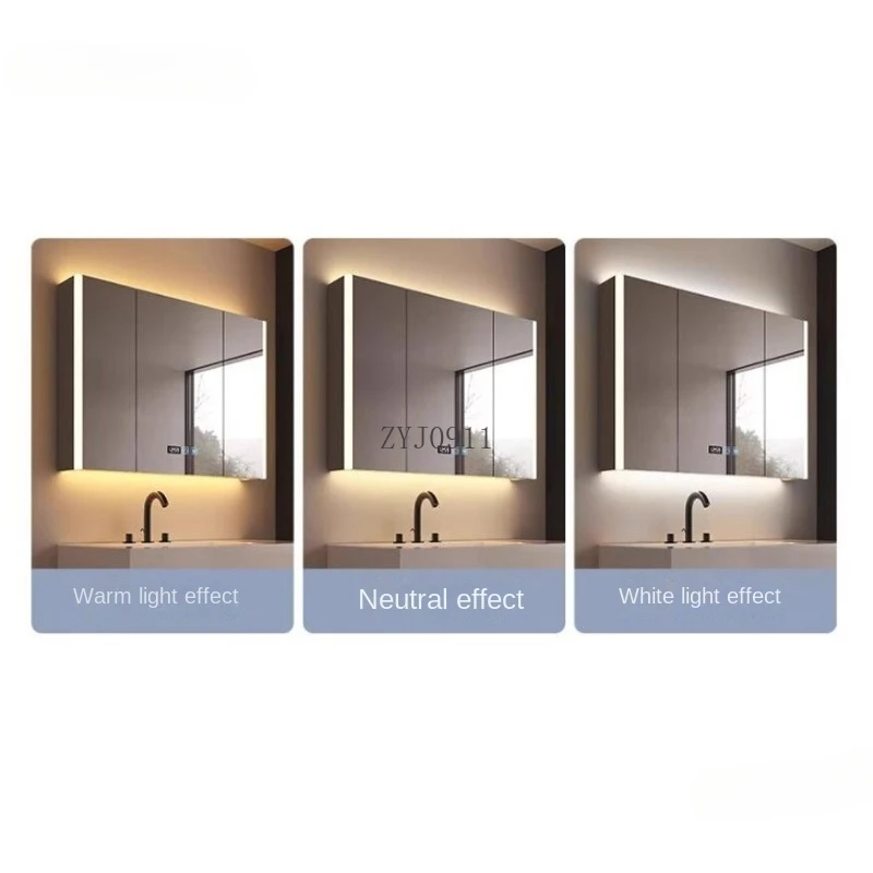 Modern Bathroom Smart Mirror Cabinet Wall-mounted with Light Demisting Bathroom Cabinets Solid Wood Cosmetics Storage Rack
Modern Bathroom Smart Mirror Cabinet Wall-mounted with Light Demisting Bathroom Cabinets Solid Wood Cosmetics Storage Rack
