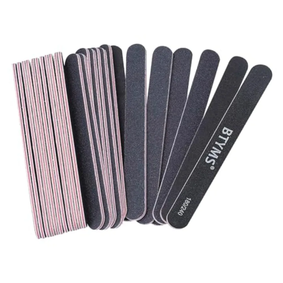 BTYMS 25 Count 180/240 Grit Nail Files for Natural Nails, Double Sided Emery Boards Fine Grit Nail Buffing Files
BTYMS 25 Count 180/240 Grit Nail Files for Natural Nails, Double Sided Emery Boards Fine Grit Nail Buffing Files