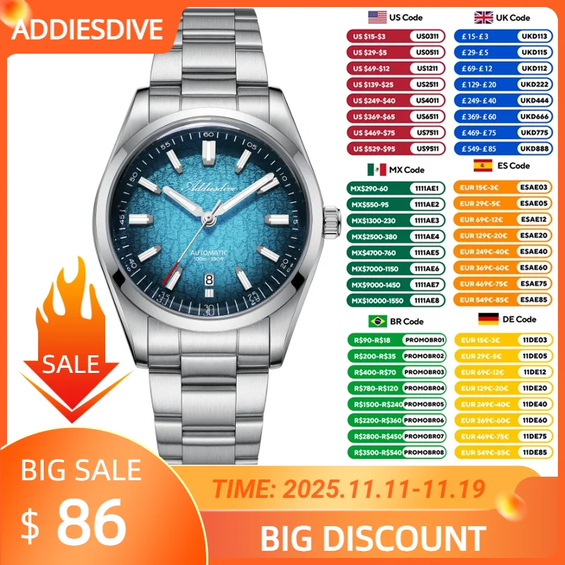 ADDIESDIVE Automatic Watches For Men New Luxury Domed Japan 8215 Mechanical Watch BGW9 Luminous Waterproof Dress Dive Male Clock
ADDIESDIVE Automatic Watches For Men New Luxury Domed Japan 8215 Mechanical Watch BGW9 Luminous Waterproof Dress Dive Male Clock
