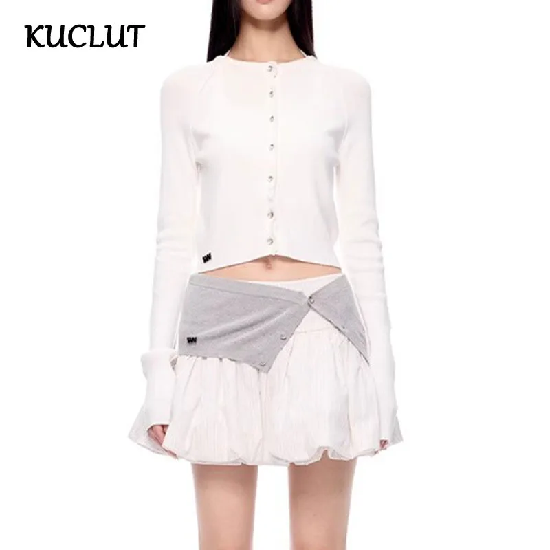 KUCLUT 2025 Summer New items Fashion Niche Knitted Cardigan Two-pieces Set For Women Versatile Spliced Mini Skirt Female 1A191
KUCLUT 2025 Summer New items Fashion Niche Knitted Cardigan Two-pieces Set For Women Versatile Spliced Mini Skirt Female 1A191