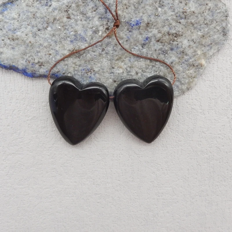 Бусины для сережек в форме сердца из натурального обсидиана 28x23x8 мм 13,9 г с боковой дрелью, модный ювелирный аксессуар для изготовления сережек
Бусины для сережек в форме сердца из натурального обсидиана 28x23x8 мм 13,9 г с боковой дрелью, модный ювелирный аксессуар для изготовления сережек