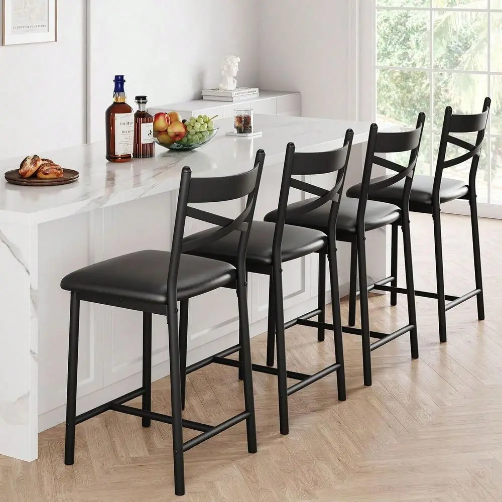 Bar Stools Set Of 416 Wide Seat Cushion, 4 Thick Foam, X Flat Iron Ergonomic Backrest Sturdy And Easy To Assemble, High Top Chai
Bar Stools Set Of 416 Wide Seat Cushion, 4 Thick Foam, X Flat Iron Ergonomic Backrest Sturdy And Easy To Assemble, High Top Chai