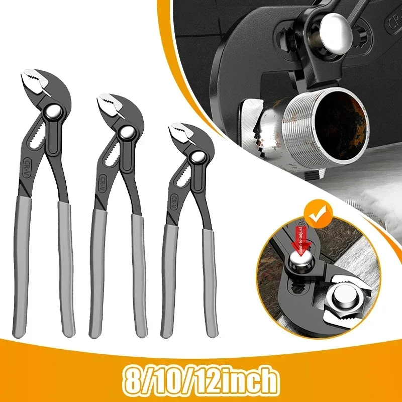 Water Pump Pliers Quick-Release Plumbing Pliers Wrench Pipe Clamp Adjustable WaterPliers Multifunctional Household Hand Tools
Water Pump Pliers Quick-Release Plumbing Pliers Wrench Pipe Clamp Adjustable WaterPliers Multifunctional Household Hand Tools