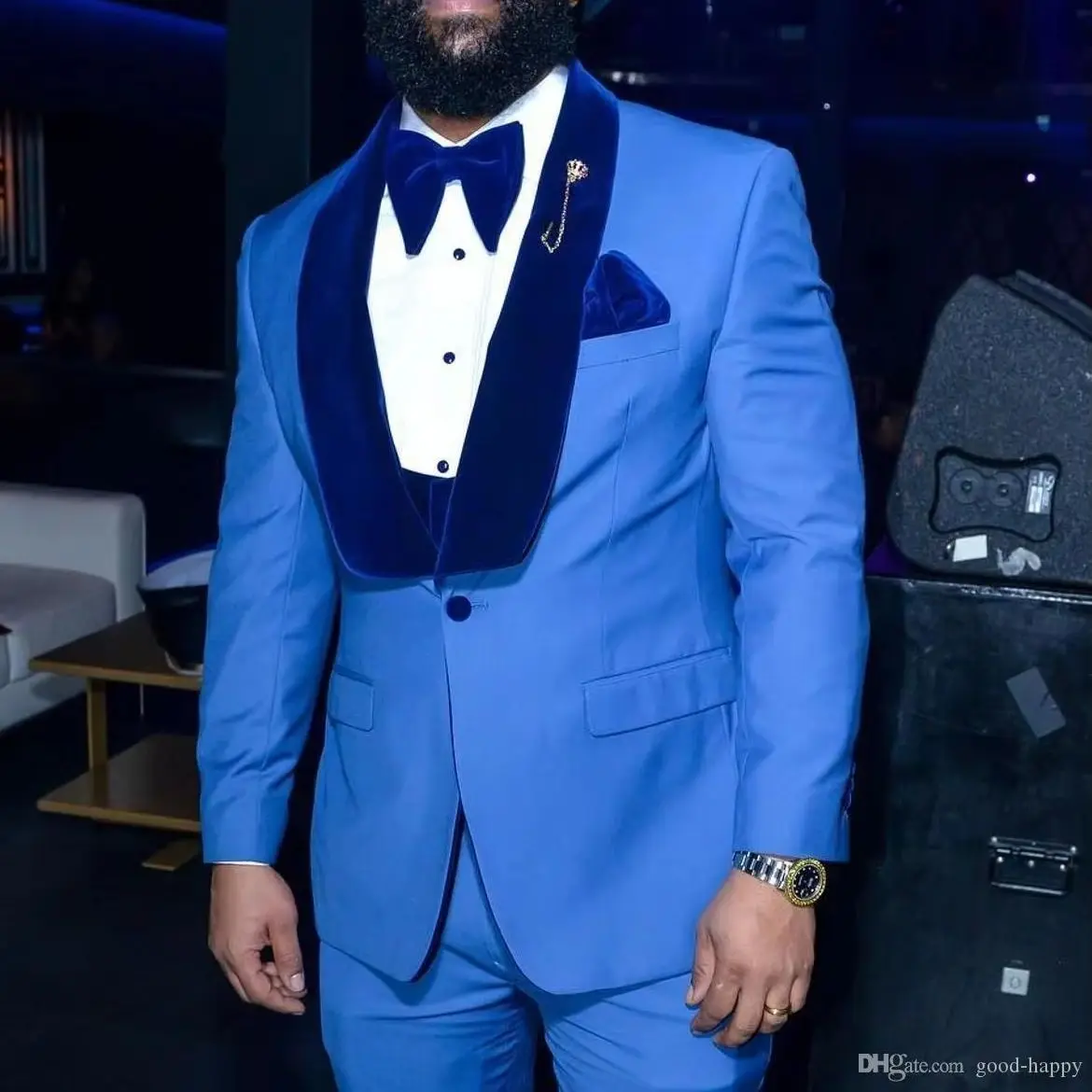 New Blue Groom Wedding Suits for Men Shawl Lapel Tuxedo Formal Suits Business Prom Party Male Suit 3 Piece (Jacket+Pants+Vest)
New Blue Groom Wedding Suits for Men Shawl Lapel Tuxedo Formal Suits Business Prom Party Male Suit 3 Piece (Jacket+Pants+Vest)