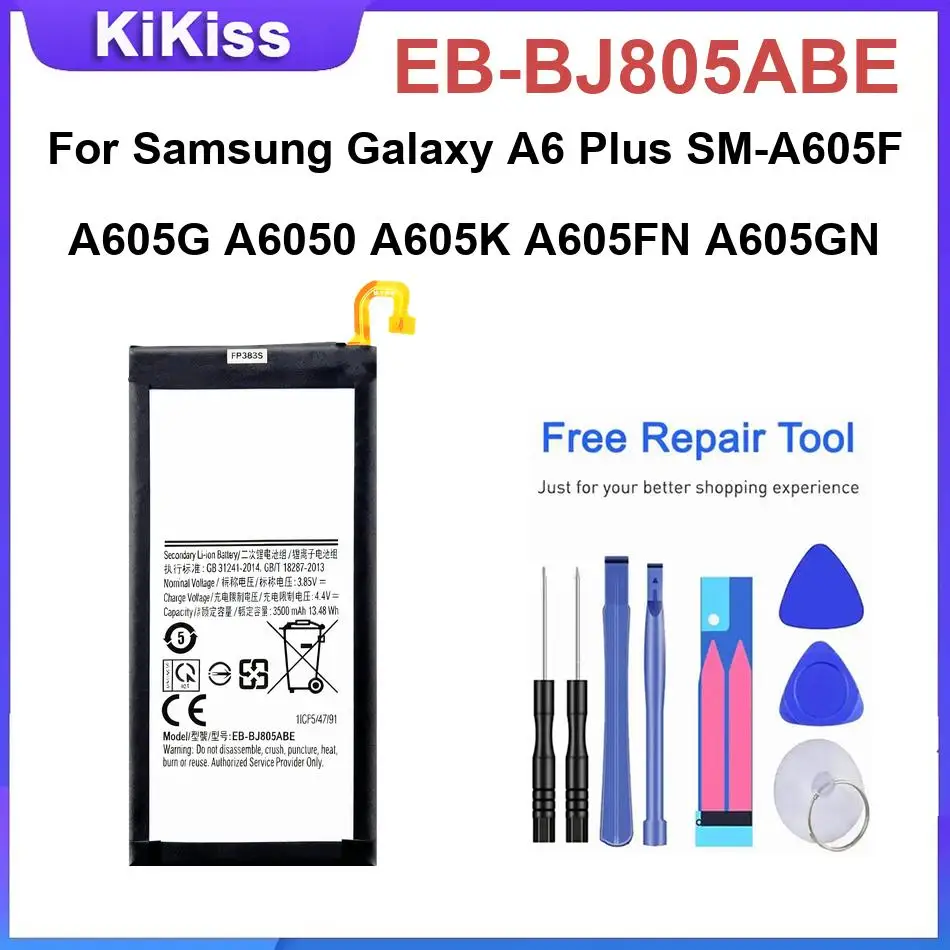 Mobile Phone Battery EB-BJ805ABE For Samsung Galaxy A6 Plus SM-A605F A605G A6050 A605K A605FN A605GN Li-ion Polymer Batteries
Mobile Phone Battery EB-BJ805ABE For Samsung Galaxy A6 Plus SM-A605F A605G A6050 A605K A605FN A605GN Li-ion Polymer Batteries