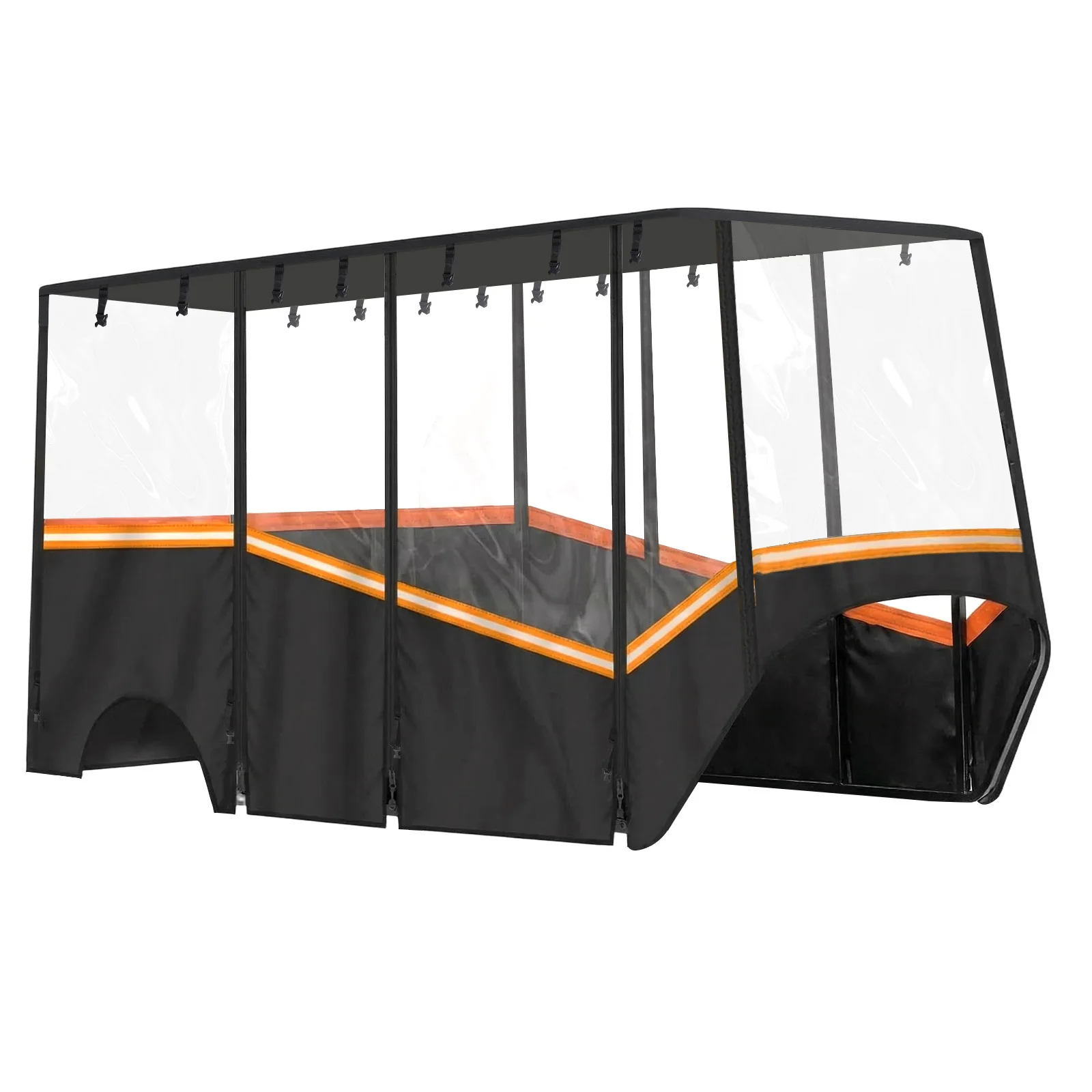 6 Passenger Car Rain Cover with Transparent Windshield & Reflective Strips 600D Waterproof Oxford Fabric for Most Weathers
6 Passenger Car Rain Cover with Transparent Windshield & Reflective Strips 600D Waterproof Oxford Fabric for Most Weathers