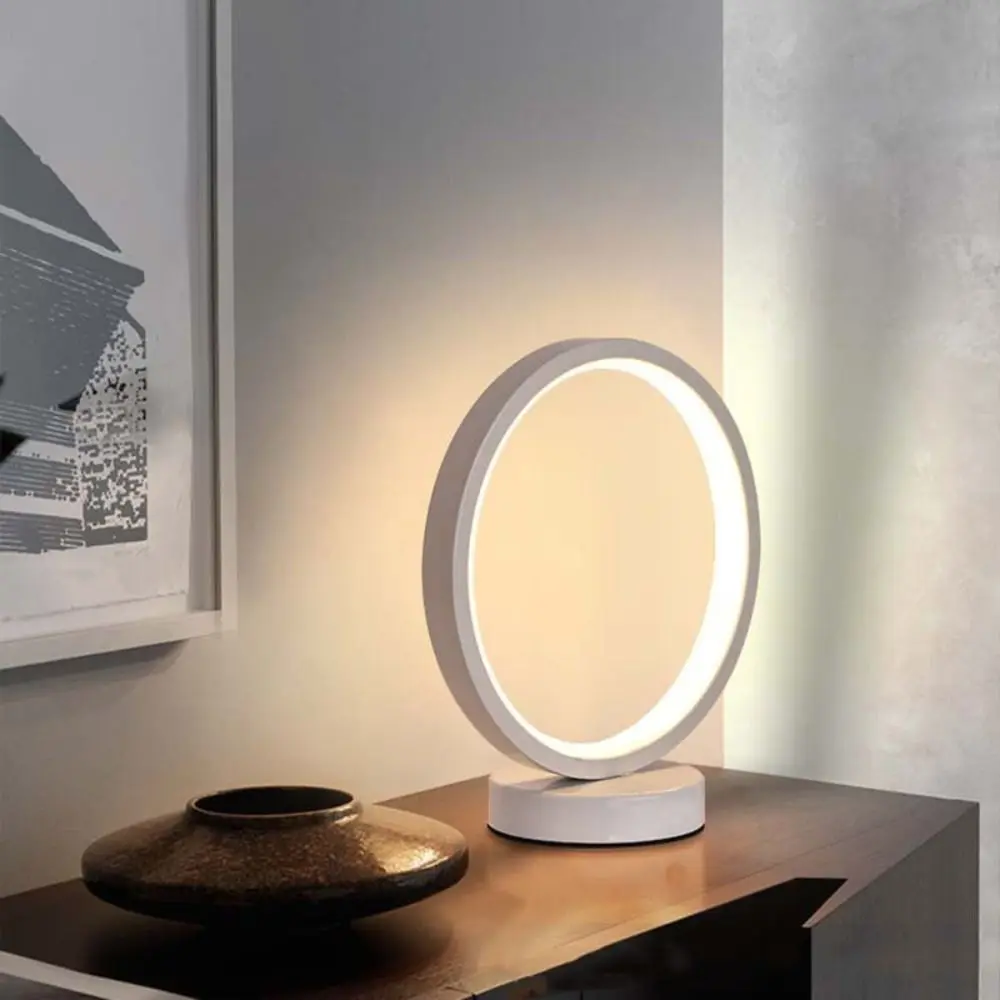 Home Decor Simple LED Circular Ring Table Lamp Creative Modern Bedside Lamp USB Plug Night Light Living Room
Home Decor Simple LED Circular Ring Table Lamp Creative Modern Bedside Lamp USB Plug Night Light Living Room