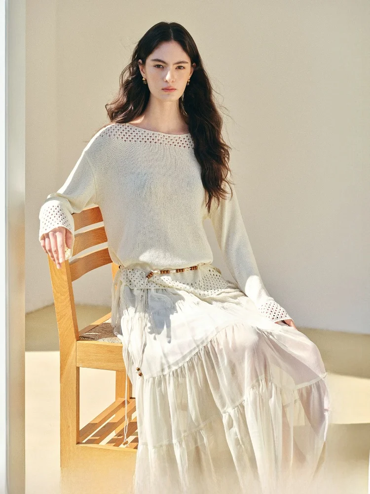 Bohemian Hollow out Knitted Sweater Women's round Neck Hook Flower Design Long Sleeve Loose Fit Fashion Gentle Style Spring C...
Bohemian Hollow out Knitted Sweater Women's round Neck Hook Flower Design Long Sleeve Loose Fit Fashion Gentle Style Spring C...