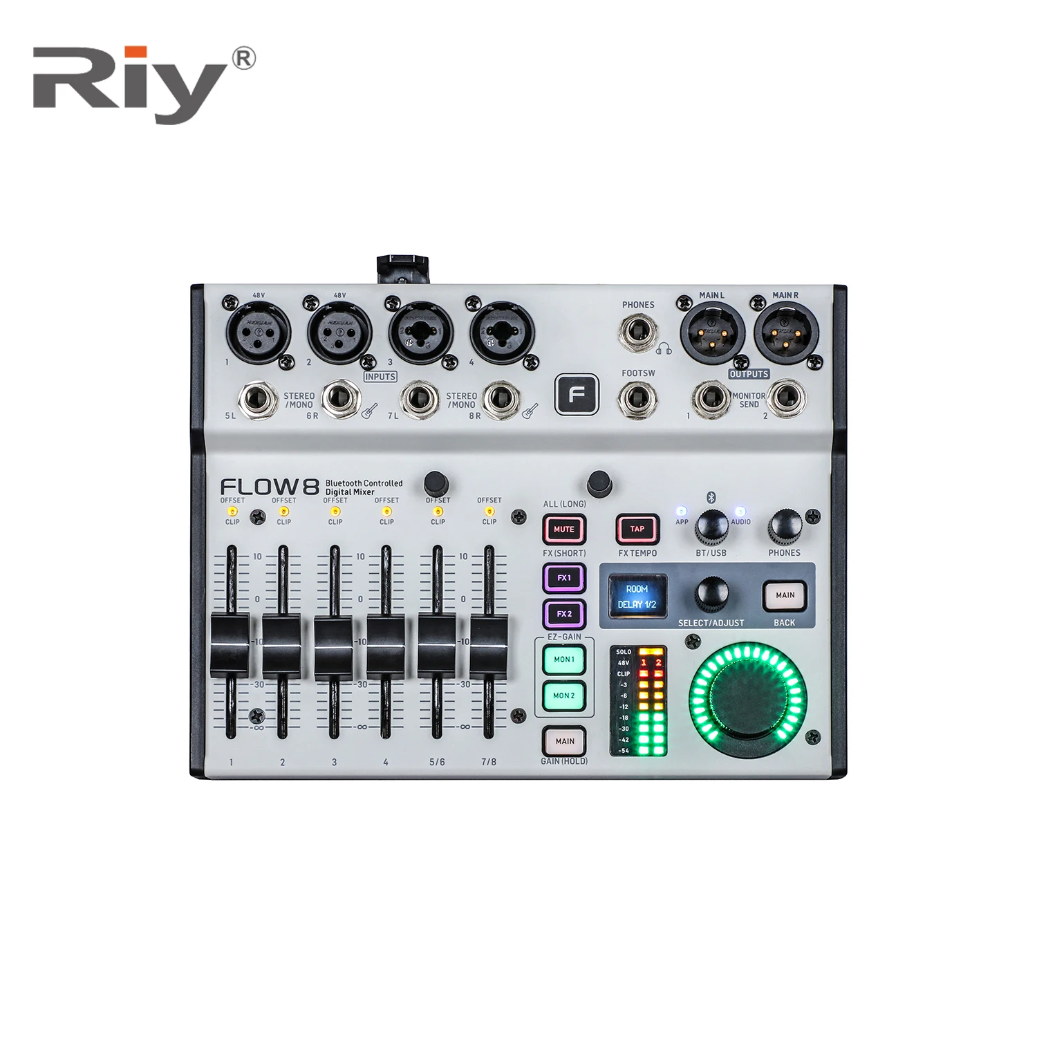 Flow 8 USB Interface Digital Audio Mixer Bluetooth Live Sound Console with Metal Construction for Studio and Stage Use
Flow 8 USB Interface Digital Audio Mixer Bluetooth Live Sound Console with Metal Construction for Studio and Stage Use