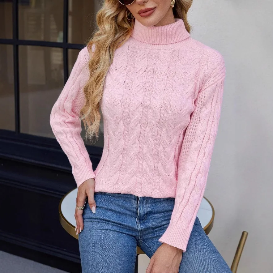2025 New Autumn Women Clothing Solid Color Casual Turtleneck Pullover Knitted Sweater Retro Long-sleeved Top Sweater Women
2025 New Autumn Women Clothing Solid Color Casual Turtleneck Pullover Knitted Sweater Retro Long-sleeved Top Sweater Women