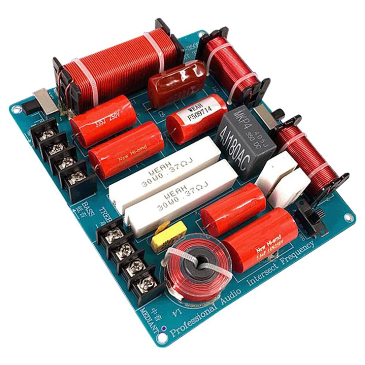 350W 3 Ways Frequency Divider Board KTV Stage Speaker Crossover Audio Treble Mediant Bass 3 Way Crossover Divider
350W 3 Ways Frequency Divider Board KTV Stage Speaker Crossover Audio Treble Mediant Bass 3 Way Crossover Divider